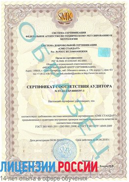 Образец сертификата соответствия аудитора №ST.RU.EXP.00005397-3 Бердск Сертификат ISO/TS 16949